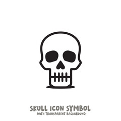 Skull Icon Symbol Vector Illustration in Black and White