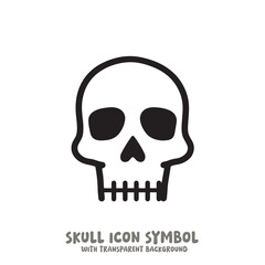 Skull Icon Symbol Vector Illustration in Black and White