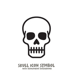 Skull Icon Symbol Vector Illustration in Black and White