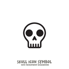 Skull Icon Symbol Vector Illustration in Black and White