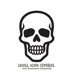 Skull Icon Symbol Vector Illustration in Black and White