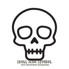 Skull Icon Symbol Vector Illustration in Black and White