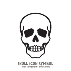 Skull Icon Symbol Vector Illustration in Black and White