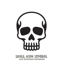 Skull Icon Symbol Vector Illustration in Black and White