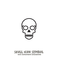 Skull Icon Symbol Vector Illustration in Black and White