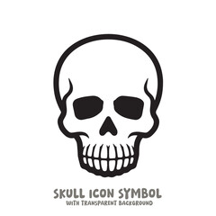 Skull Icon Symbol Vector Illustration in Black and White