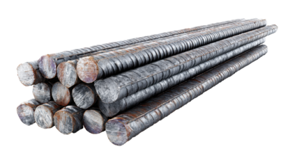 Stacked steel reinforcing bars