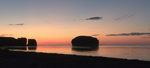 Ocean coast panorama before sunrize