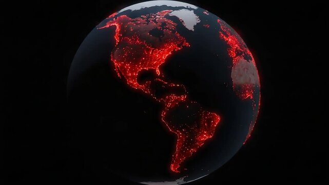 Red hot world map graphic