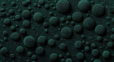 Deep teal textured surface with scattered, rounded shapes