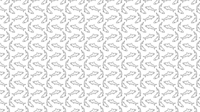 Seamless shark pattern background, ocean animal vector illustration, marine life design