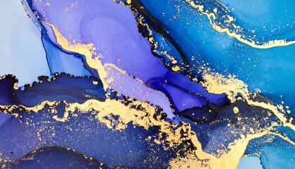 Abstract art with flowing colors and gold flecks