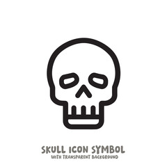 Skull Icon Symbol Vector Illustration in Black and White