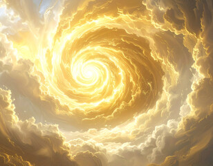Illustration of a beautiful golden swirl with a vibrant texture.