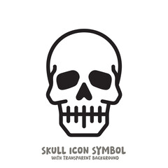 Skull Icon Symbol Vector Illustration in Black and White