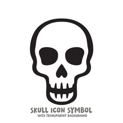 Skull Icon Symbol Vector Illustration in Black and White