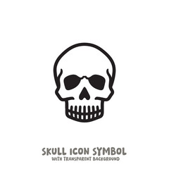 Skull Icon Symbol Vector Illustration in Black and White