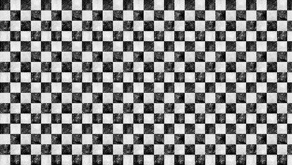 Black and white checkered tile pattern background seamless texture design for interior use
