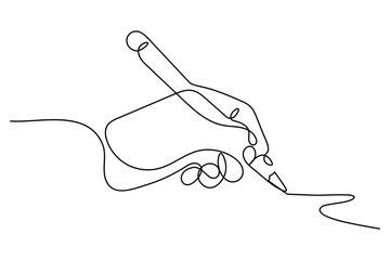 Obraz premium Ball pen abstract single line drawing isolated vector illustration 
