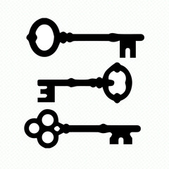 vintage key silhouette