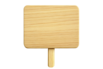 Blank wooden sign on stick ready for customization and displays in various settings at any time of the day for clear communication