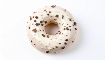 chocolate donut on white background