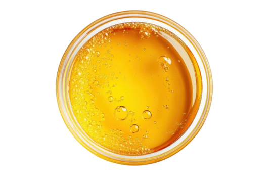 Oil swatch texture showcasing golden hue with bubbles, creating an intriguing visual appeal for artistic applications in painting and design