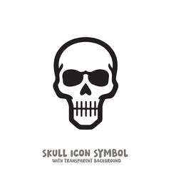 Skull Icon Symbol Vector Illustration in Black and White