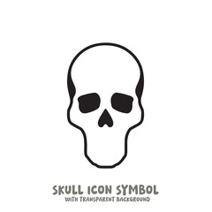 Skull Icon Symbol Vector Illustration in Black and White