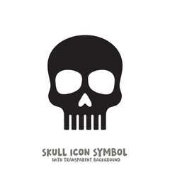Skull Icon Symbol Vector Illustration in Black and White