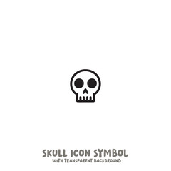 Skull Icon Symbol Vector Illustration in Black and White