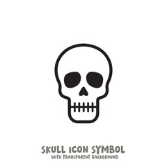 Skull Icon Symbol Vector Illustration in Black and White