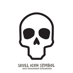 Skull Icon Symbol Vector Illustration in Black and White