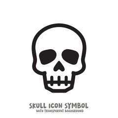 Skull Icon Symbol Vector Illustration in Black and White