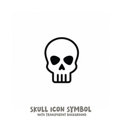 Skull Icon Symbol Vector Illustration in Black and White