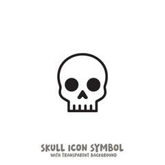 Skull Icon Symbol Vector Illustration in Black and White