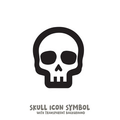 Skull Icon Symbol Vector Illustration in Black and White