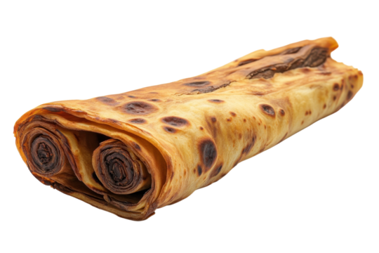 Delicious rolled sweet treat made with layers of flatbread and chocolate filling ready to be enjoyed during a festive celebration