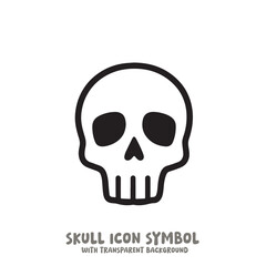 Skull Icon Symbol Vector Illustration in Black and White