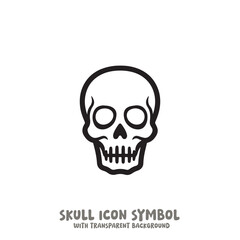 Skull Icon Symbol Vector Illustration in Black and White