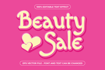 Pink Beauty Sale - 3D Editable Text Effect
