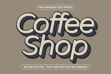 Brown Coffee Shop - 3D Editable Text Effect