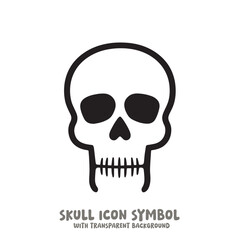 Skull Icon Symbol Vector Illustration in Black and White