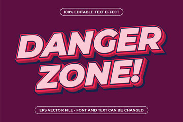Red Danger Zone - 3D Editable Text Effect