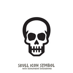 Skull Icon Symbol Vector Illustration in Black and White