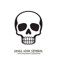 Skull Icon Symbol Vector Illustration in Black and White