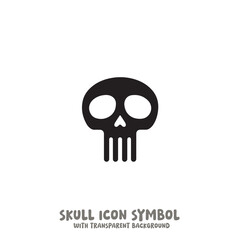 Skull Icon Symbol Vector Illustration in Black and White