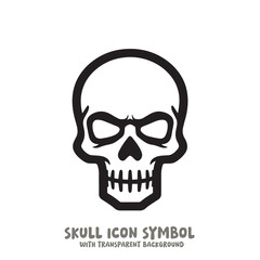 Skull Icon Symbol Vector Illustration in Black and White
