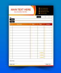 Business invoice template design