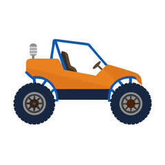 Orange Off-Road Buggy Vector Illustration - Extreme Sports Dune or Sand Rail